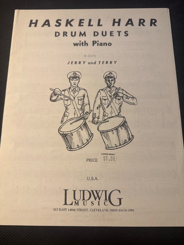 Haskell Harr Drum Duets with Piano Jerry & Terry Ludwig Music Book D-2173