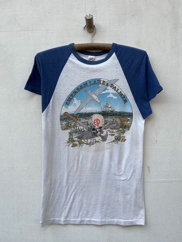 Vintage Emerson Lake Palmer 70s Raglan Elp Progressive Rock