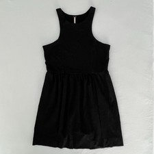 FREE PEOPLE Black Floral Embossed Mini Dress Cocktail Party Sleeveless size M