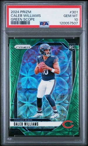 2024 Panini Prizm Caleb Williams Rookie Green Scope /75 #301 - PSA 10 - POP 3 🔥
