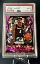 2020 Panini Prizm Anthony Edwards Pink Ice PSA 8 Crusade Georgia Bulldogs