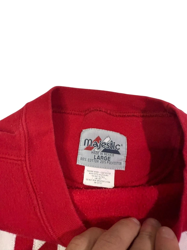 Vintage Majestic Sweatshirt Men Large Red Fleece Lined NFL Tennessee Titans - Image 2 of 4