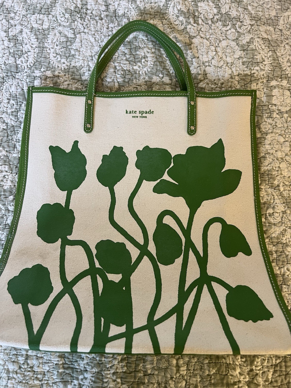 Kate Spade Tote bag Green Leather And Canvas