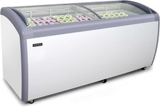NEW 71" Ice Cream Glass Dipping Freezer Chest Showcase Display Commercial -560L