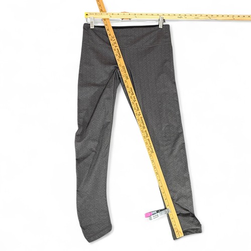 prAna Misty Leggings Caviglia Interi Shirred Jacquard Grigio Texture Activewear Donna L - Foto 7 di 8