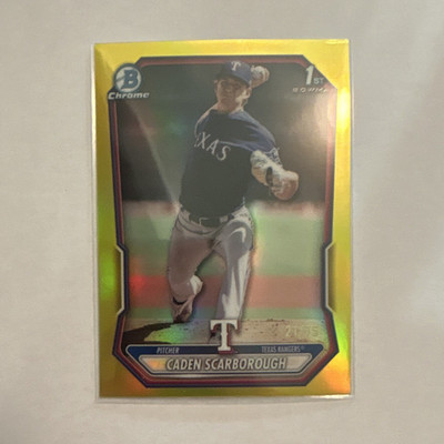 Bowman Chrome 2026 Caden Scarborough Rangers #BCP-71 Yellow /75 Rookie