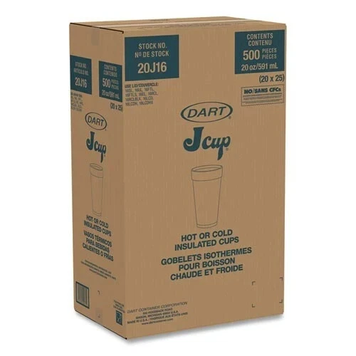 Dart 20J16 Foam Drink Cups, 20 oz, White, 500/Carton (Restricted in CA & WA) - Picture 5 of 6