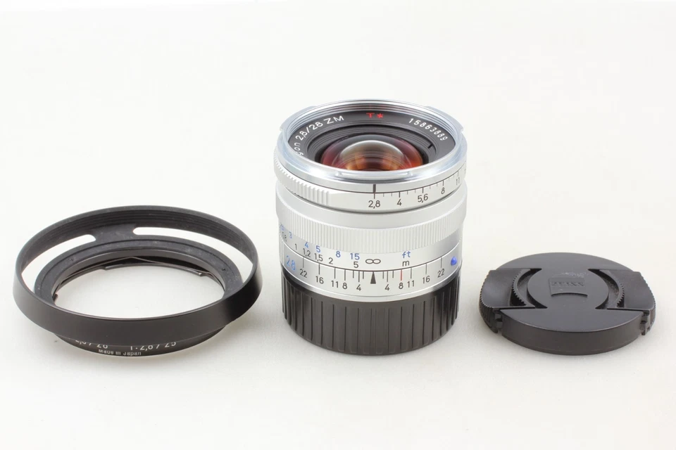 [EXCELENTE COMO NUEVO con capucha] Lente Leica M plateada Carl Zeiss Biogon T* 28 mm f/2,8 ZM JAPÓN Foto 2 de 4