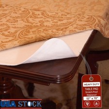 Heavy Duty Vinyl Table Pad Protector Spills Scratches Waterproof Flannel Backing