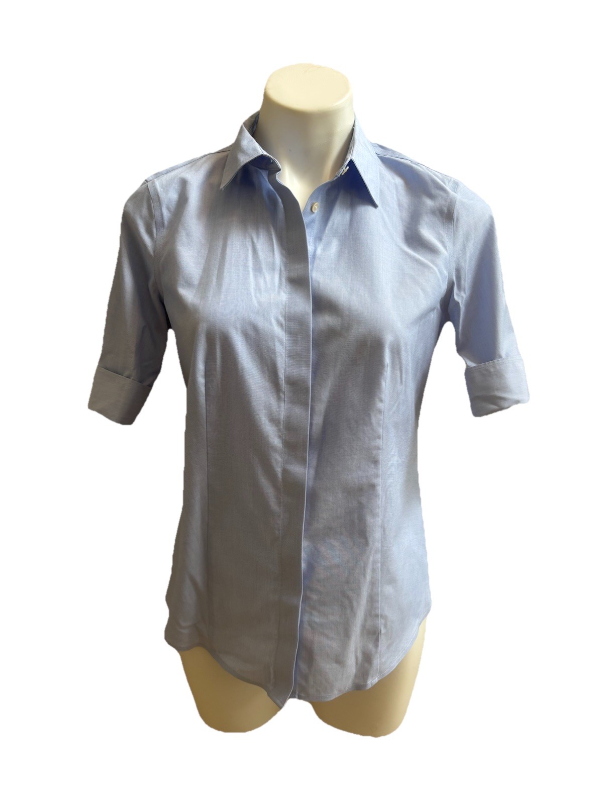 Talbots Light Blue Button Down Collared Cuffed Sh… - image 2