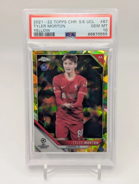 Tyler Morton /99 Gold/Yellow - PSA 10  2021-22 Topps Chrome UCL Sapphire Edition