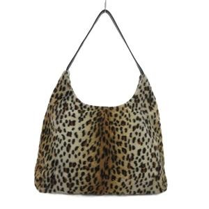OSAM Handbag Shoulder Leopard Pattern Brushed Bei… - image 7