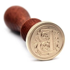 Medieval Style Initial B Wax Seal Stamp Brass Head Wooden Handle for Invitation
