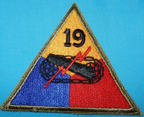 WW2 ERA 19th ARMORED DIVISION PATCH US MILITARY BADGE UNITED STATES WORLD WAR II