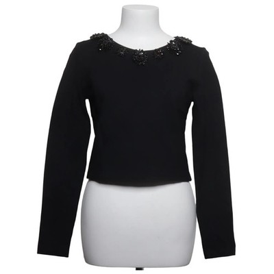 Hallhuber Donna, Top, Größe: 38, Schwarz, Elasthan/Polyamid/Viskose #UES