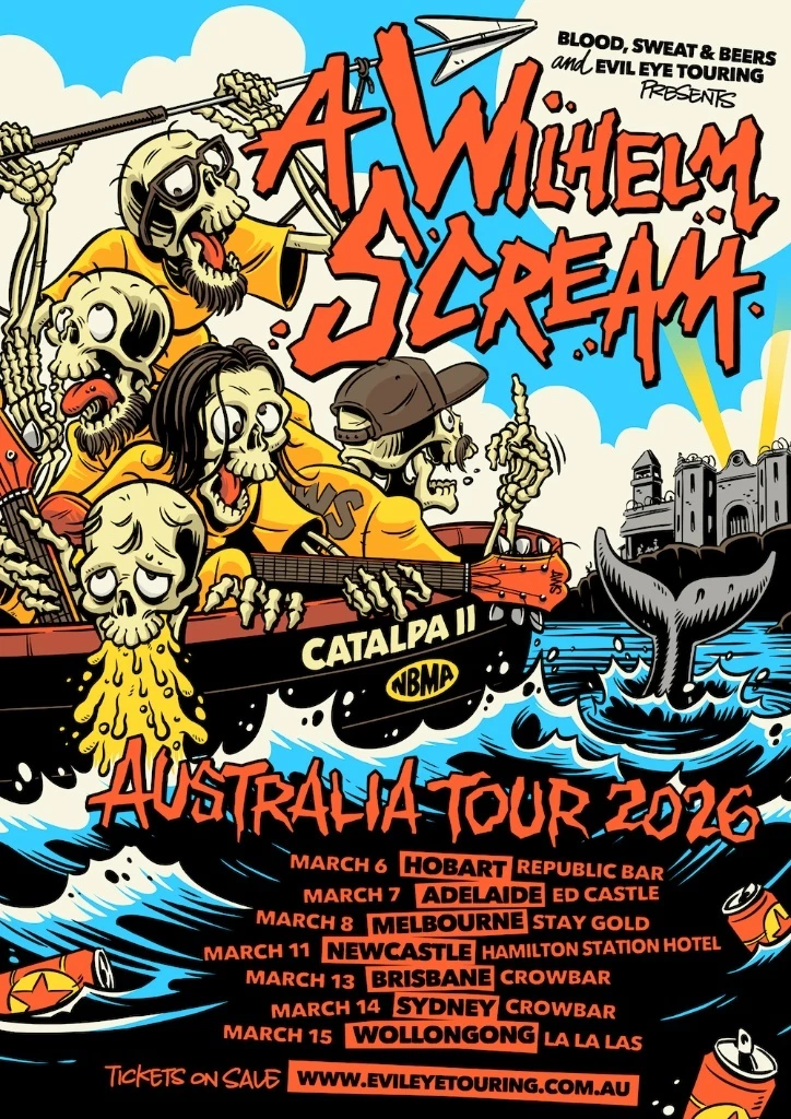 A Wilhelm Scream Poster Australia Tour 2026 Punk Rock Band Merch Wall Art Print