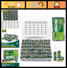 925Pcs Aluminum Electrolytic Capacitor Assortment Kit - 36 Values, 1uF to 1000uF