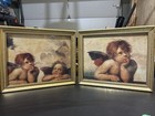 Unique, Religious Cherubs Photos With Gold Frames 11“ X 9“ Very Old ￼ — photo 1