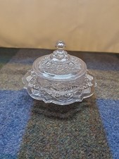 Vintage Pressed Glass Butter Dome with Lid Excellent Condition