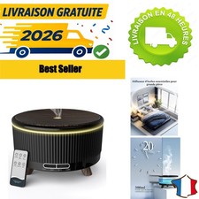 Diffuseur d’arômes 500 ml huiles essentielles télécommande bois noir