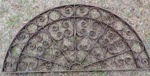 Hand Wrought Iron Arched Fan Scrolled Transom South Carolina Antique
