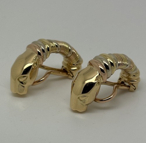 Cartier Panthere Cougar Trinity Earrings 18k Yellow White Rose Gold 2025 Service - Picture 9 of 18