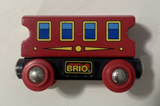BRIO Wooden Red Train Passenger Coach Car 33528 Magnetic