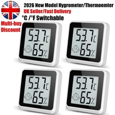 4PCS Digital Thermometer Hygrometer Indoor Room Temperature Humidity LCD Monitor