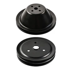 Short Water Pump Pulley 1 Groove & Crankshaft 2 Grooves For SBC Chevy 350 SWP