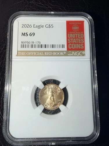 2026 Eagle G$5 NGC MS 69 Red Book Label   1/10th Oz. Gold