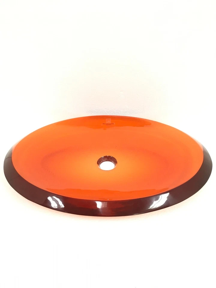 全新 DECOLAV 2803-MAG Magma 椭圆形钢化玻璃容器水槽,24"x17"x3"",数量 — 第 2/4 张图片