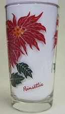 Poinsettia  Peanut Butter Glass Glasses Drinking Kitchen Mauzy 85-4