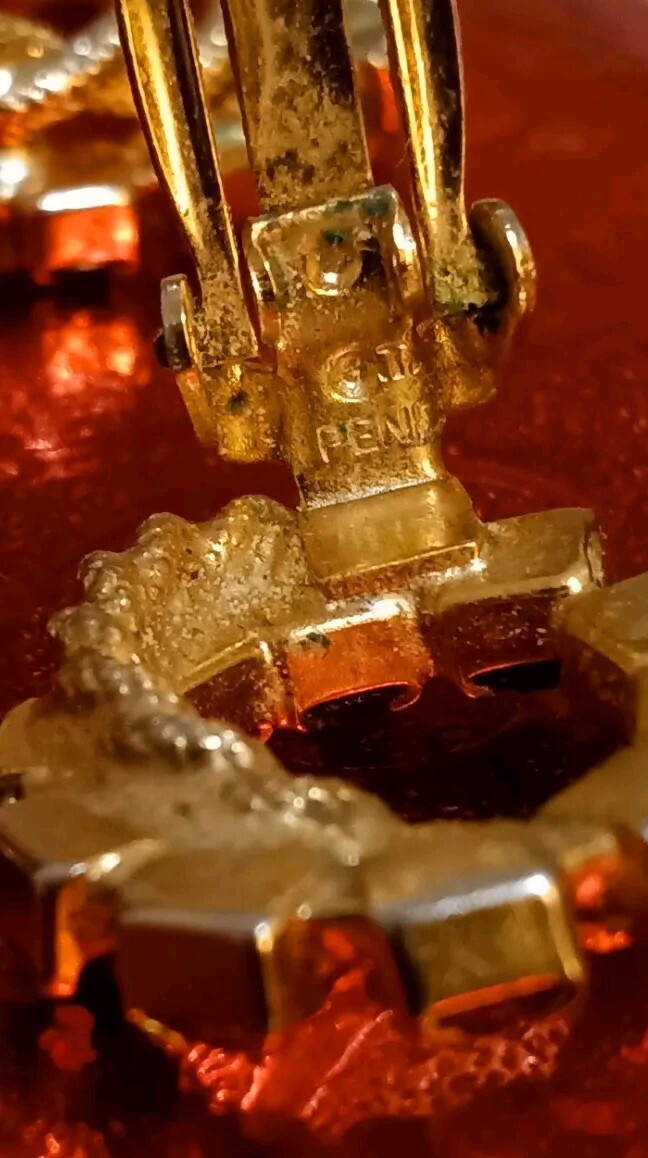 MCM Ruby Red Rhinestone Eternity Double Circle Br… - image 4