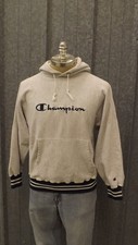 VTG Champion Reverse Weave Sweatshirt, Hoodie Gray/Blue 1990s USA made sz L