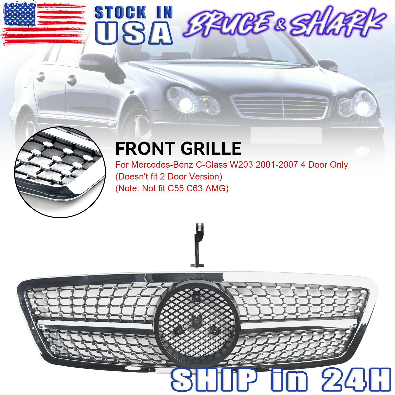 Front Bumper Kidney Grille Grill Fit Mercedes W203 C230 C320 C240 2001-2007 US