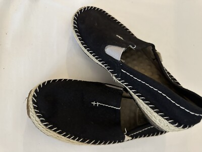 Simple Green Toe Womens Espadrilles Recycled Flat Comfort Shoes black Canvas 9