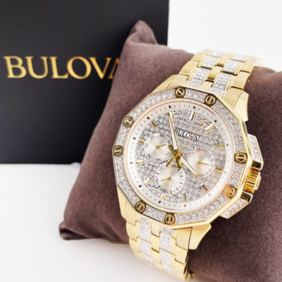 Bulova 98C126 Octava Two-Tone Crystal Bracelet Chronograph Bulova 98C126 Octava Two-Tone Crystal Bracelet Chronograph