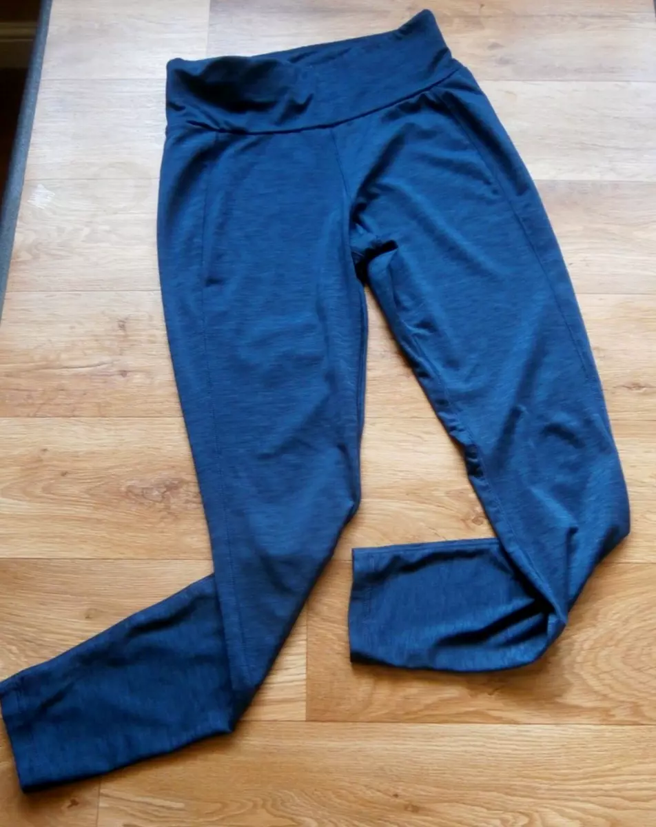 WOMENS SOULUXE GYM LEGGINGS ,DARK BLUE & BLACK MARL FULL LENGTH