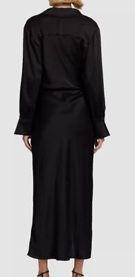 jonathan simkhai dress black Jonathan Simkhai Madelyn Midi Dress NEW Fluid Jacquard Black Handkerchief Size 0