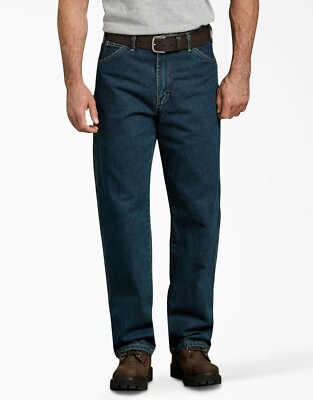 Dickies Carpenter Jeans Men's 34X32 Relaxed Fit Denim Heritage Tinted Blue New