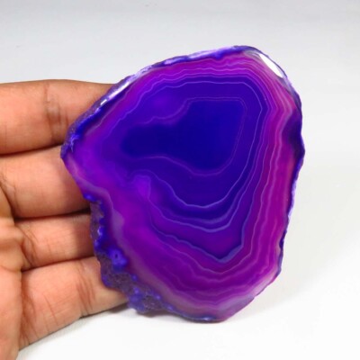 Purple Slice Achat Geode Cabochon 75x64x7mm Natürlicher Stein SCL-1127