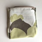 Handmade Zippered Cotton Cosmetics Travel Storage Pouch Green Yellow Stripes — photo 9