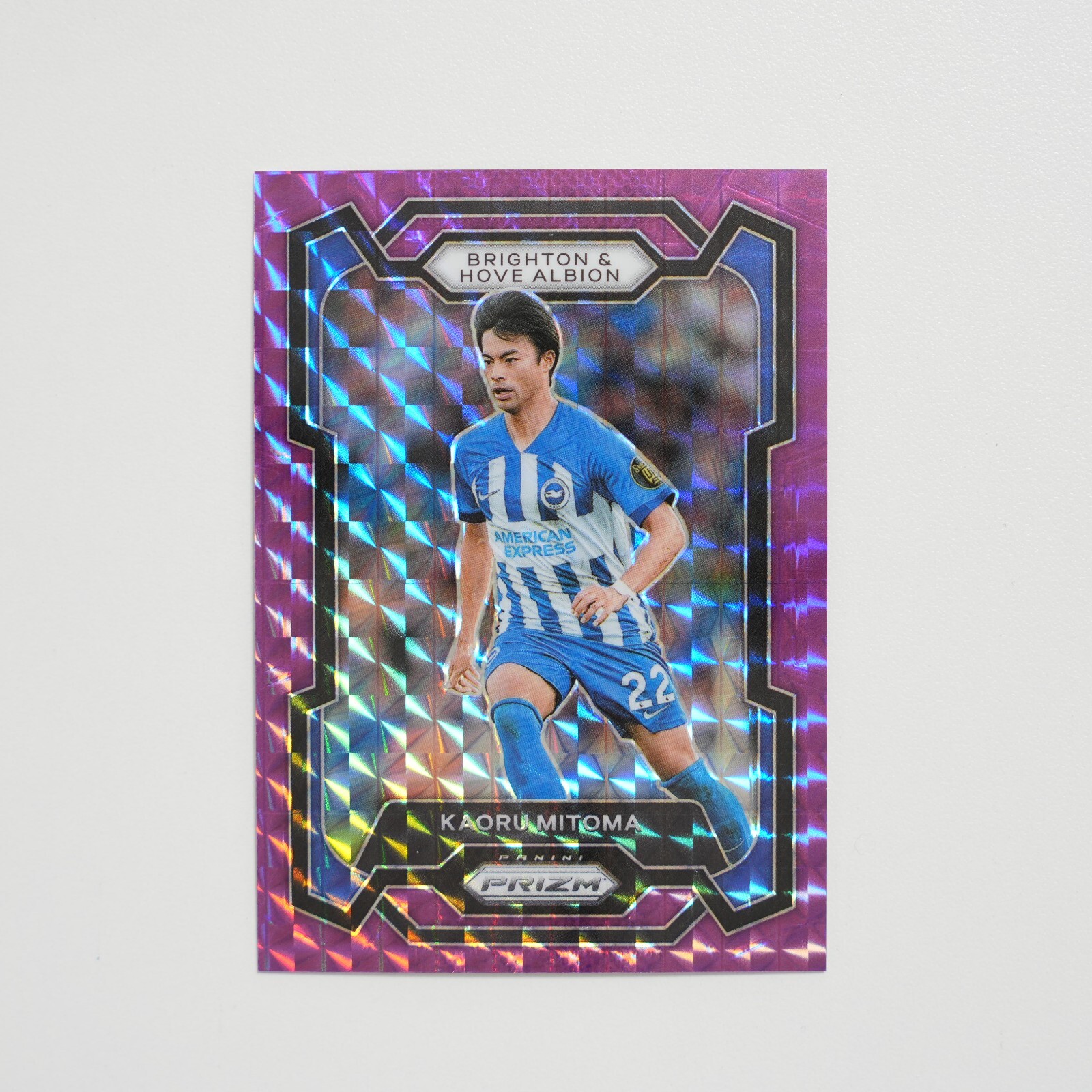 2023-24 Panini Prizm Premier League Purple Mosaic /140 #99 Kaoru Mitoma