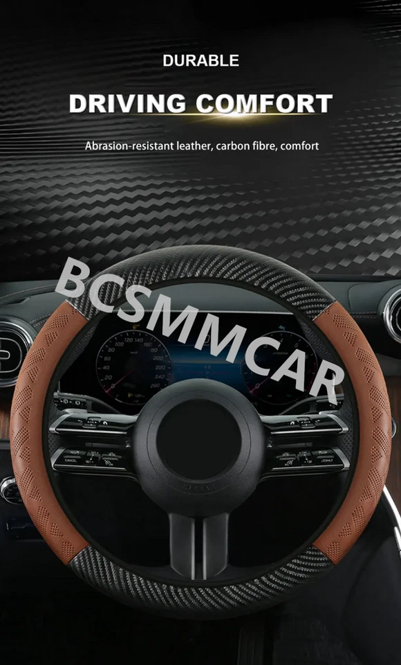 Cubierta protectora antiarañazos volante coche microfibra cuero 38cm Foto 4 de 4