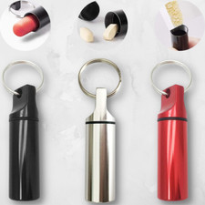 Keychain Waterproof Mini Pill Box Case Bottle Holder Metal Container 3 PCS