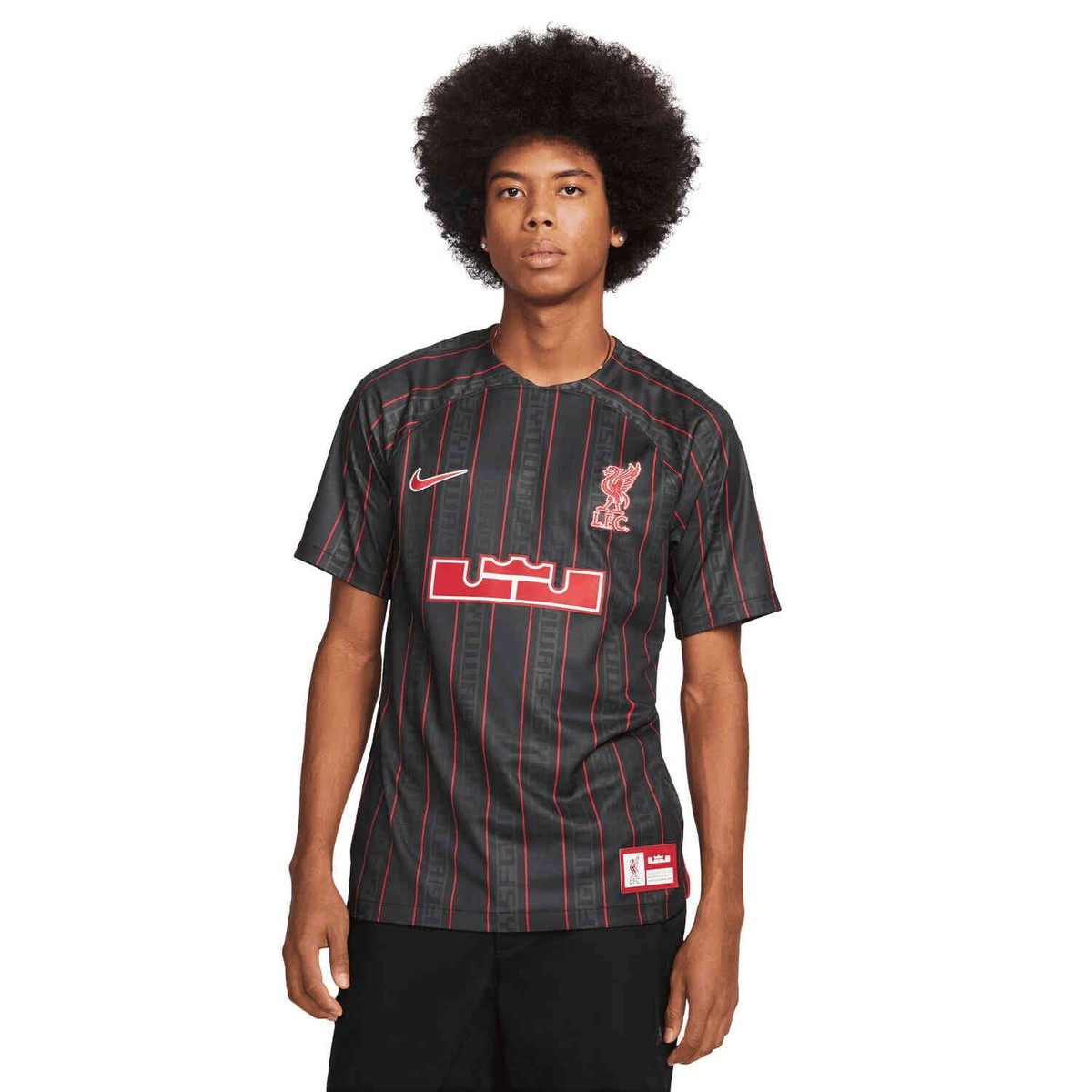 Nike Lebron x Liverpool FC Soccer Jersey Black Red FD0627-061