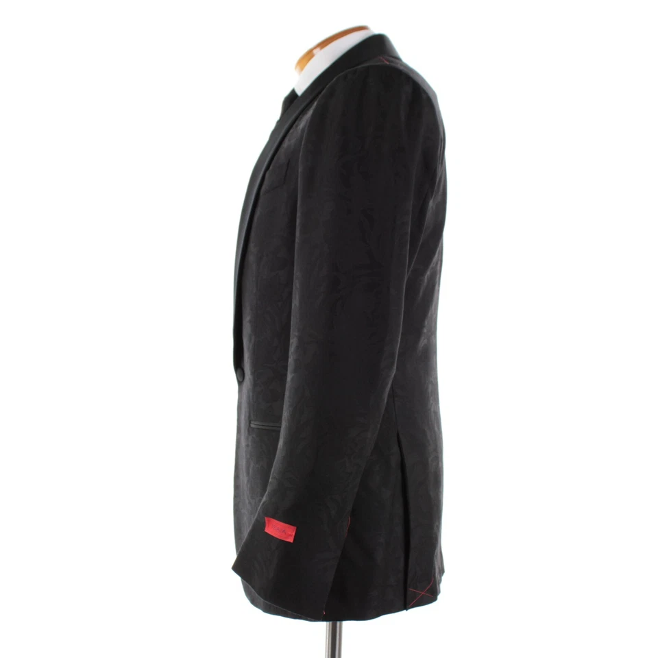 Isaia NWT 100% Wool Dinner Jacket Size 50R (40R US) In Tonal Black Floral - Image 4 of 4