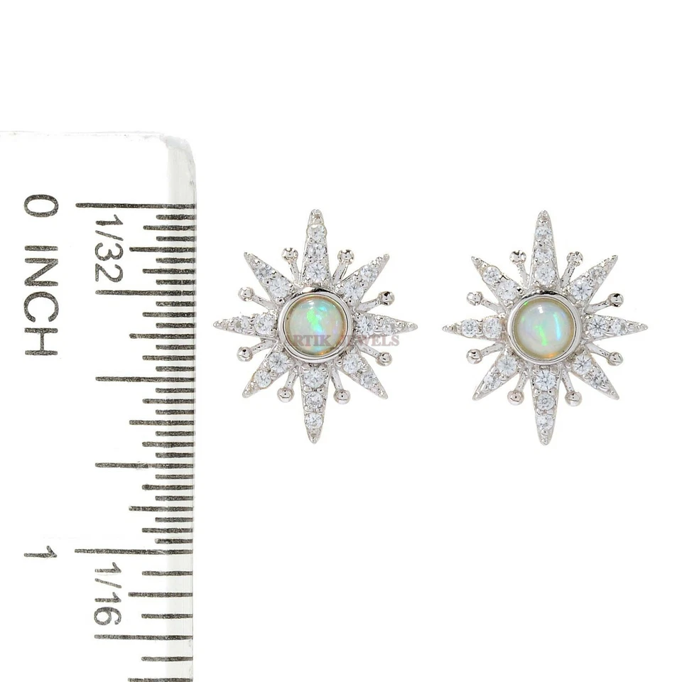 Gemas de ópalo natural con gemelos de plata de ley 925 #2437 Foto 2 de 3