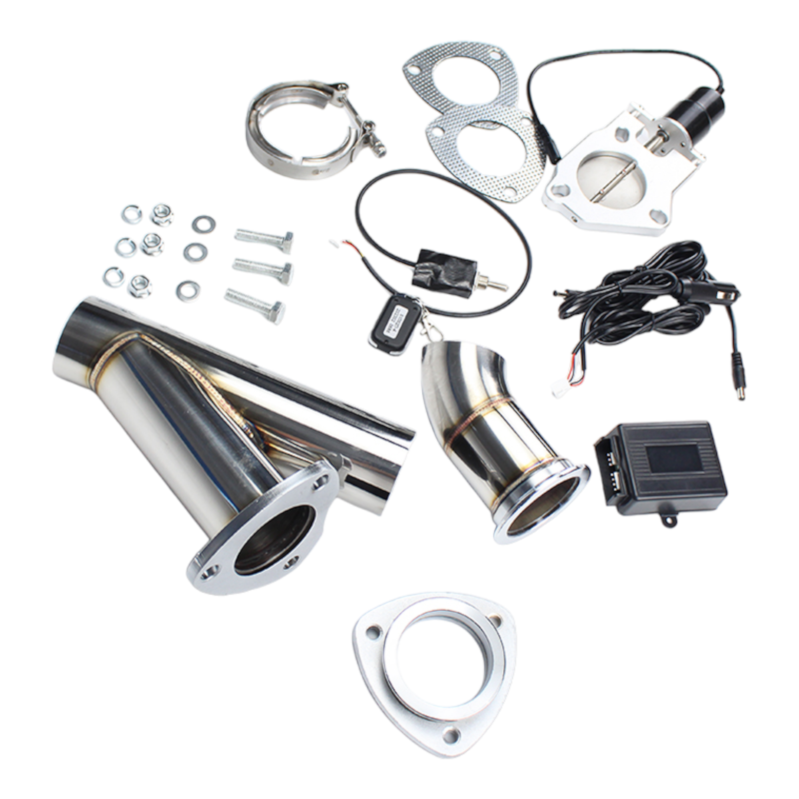 2.5" 63mm Remote Control Electric Exhaust Cutout Universal Y Pipe Valve