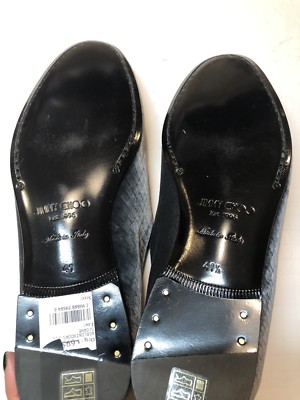 NEW Mens Jimmy Choo Sloane Shoes Grey Velvet Mismatch Sz R  display picture 1